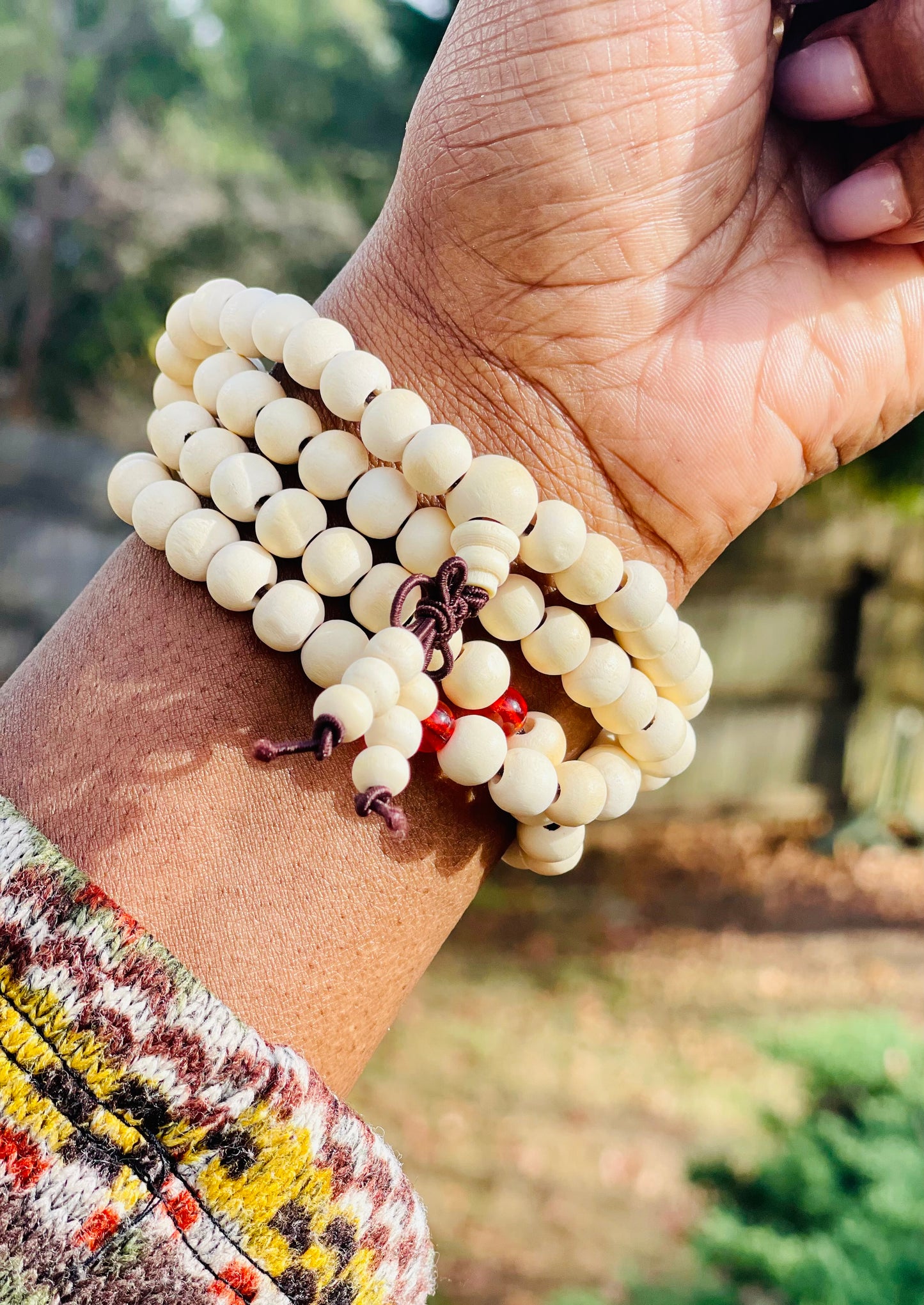 Sandalwood Mala Beads for Chanting, Prayer & Meditation - Queen Bey Health
